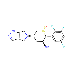 N[C@H]1C[C@@H](N2Cc3cn[nH]c3C2)C[S@+]([O-])[C@@H]1c1cc(F)cc(F)c1F ZINC000204682507