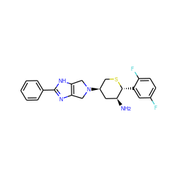 N[C@H]1C[C@@H](N2Cc3nc(-c4ccccc4)[nH]c3C2)CS[C@@H]1c1cc(F)ccc1F ZINC000072317939