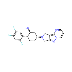 N[C@H]1C[C@@H](N2Cc3nn4cccnc4c3C2)CC[C@@H]1c1cc(F)c(F)cc1F ZINC000146679342