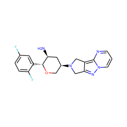 N[C@H]1C[C@@H](N2Cc3nn4cccnc4c3C2)CO[C@@H]1c1cc(F)ccc1F ZINC000146679122