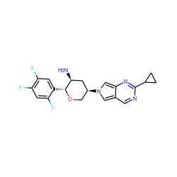 N[C@H]1C[C@@H](n2cc3cnc(C4CC4)nc3c2)CO[C@@H]1c1cc(F)c(F)cc1F ZINC000096935086