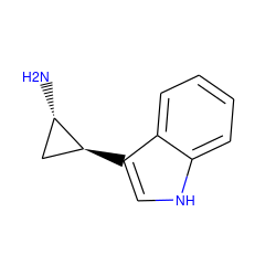 N[C@H]1C[C@@H]1c1c[nH]c2ccccc12 ZINC000013782221