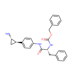 N[C@H]1C[C@@H]1c1ccc(NC(=O)[C@@H](Cc2ccccc2)NC(=O)OCc2ccccc2)cc1 ZINC000072172253