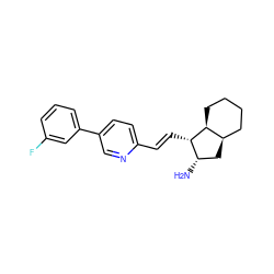 N[C@H]1C[C@@H]2CCCC[C@@H]2[C@H]1/C=C/c1ccc(-c2cccc(F)c2)cn1 ZINC000103247451