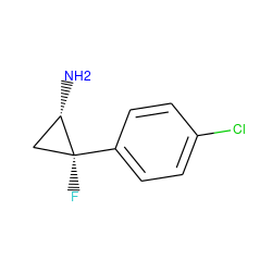 N[C@H]1C[C@]1(F)c1ccc(Cl)cc1 ZINC000028464316