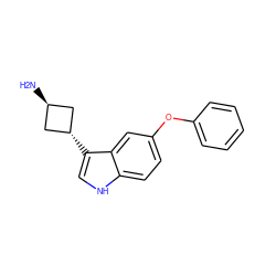 N[C@H]1C[C@H](c2c[nH]c3ccc(Oc4ccccc4)cc32)C1 ZINC000299845860