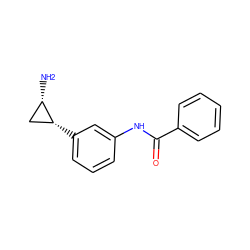 N[C@H]1C[C@H]1c1cccc(NC(=O)c2ccccc2)c1 ZINC000299853513