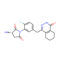 N[C@H]1CC(=O)N(c2cc(Cc3n[nH]c(=O)c4c3CCCC4)ccc2F)C1=O ZINC000146672281