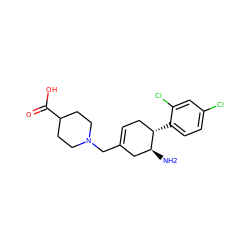 N[C@H]1CC(CN2CCC(C(=O)O)CC2)=CC[C@@H]1c1ccc(Cl)cc1Cl ZINC000014950355