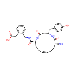 N[C@H]1CC/C=C/CC[C@@H](C(=O)NCc2ccccc2CC(=O)O)NC(=O)C[C@H](Cc2ccc(O)cc2)NC1=O ZINC000071281102