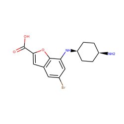 N[C@H]1CC[C@@H](Nc2cc(Br)cc3cc(C(=O)O)oc23)CC1 ZINC000101419212