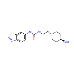 N[C@H]1CC[C@H](CCNC(=O)Nc2ccc3nnsc3c2)CC1 ZINC000101662889