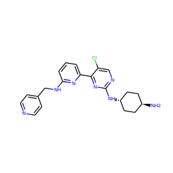 N[C@H]1CC[C@H](Nc2ncc(Cl)c(-c3cccc(NCc4ccncc4)n3)n2)CC1 ZINC000261106232