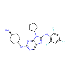 N[C@H]1CC[C@H](Nc2ncc3nc(Nc4c(F)cc(F)cc4F)n(C4CCCC4)c3n2)CC1 ZINC000254119911