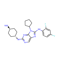 N[C@H]1CC[C@H](Nc2ncc3nc(Nc4ccc(F)cc4F)n(C4CCCC4)c3n2)CC1 ZINC000254119907