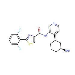 N[C@H]1CCC[C@@H](c2ccncc2NC(=O)c2csc(-c3c(F)cccc3F)n2)C1 ZINC000169706515