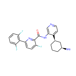 N[C@H]1CCC[C@@H](c2ccncc2NC(=O)c2nc(-c3c(F)cccc3F)ccc2F)C1 ZINC000140326700