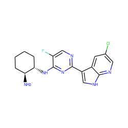 N[C@H]1CCCC[C@@H]1Nc1nc(-c2c[nH]c3ncc(Cl)cc23)ncc1F ZINC000165813946