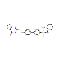 N[C@H]1CCCC[C@H]1NS(=O)(=O)c1ccc(-c2ccc(CSc3nc4c(c(=O)[nH]3)CCC4)cc2)cc1 ZINC001772605425