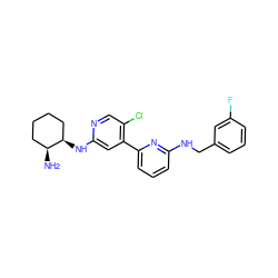 N[C@H]1CCCC[C@H]1Nc1cc(-c2cccc(NCc3cccc(F)c3)n2)c(Cl)cn1 ZINC000169703753