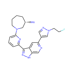 N[C@H]1CCCCN(c2cccc(-c3n[nH]c4cnc(-c5cnn(CCF)c5)cc34)n2)C1 ZINC000205254101