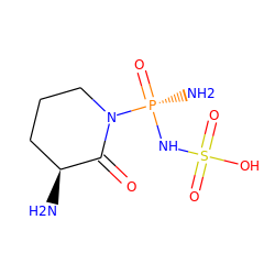 N[C@H]1CCCN([P@@](N)(=O)NS(=O)(=O)O)C1=O ZINC000095541572