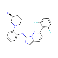 N[C@H]1CCCN(c2ccccc2Nc2ncc3ccc(-c4c(F)cccc4F)nn23)C1 ZINC000142968435