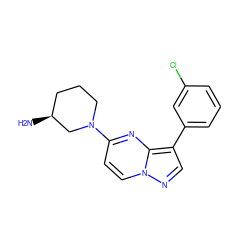 N[C@H]1CCCN(c2ccn3ncc(-c4cccc(Cl)c4)c3n2)C1 ZINC000208843195