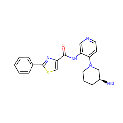 N[C@H]1CCCN(c2ccncc2NC(=O)c2csc(-c3ccccc3)n2)C1 ZINC000169706521