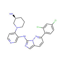 N[C@H]1CCCN(c2ccncc2Nc2ncc3ccc(-c4ccc(Cl)cc4Cl)nn23)C1 ZINC000142964110