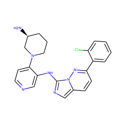 N[C@H]1CCCN(c2ccncc2Nc2ncc3ccc(-c4ccccc4Cl)nn23)C1 ZINC000143711620