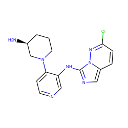 N[C@H]1CCCN(c2ccncc2Nc2ncc3ccc(Cl)nn23)C1 ZINC000143595499