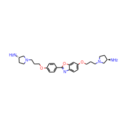 N[C@H]1CCN(CCCOc2ccc(-c3nc4ccc(OCCCN5CC[C@@H](N)C5)cc4o3)cc2)C1 ZINC001772579139