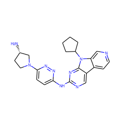 N[C@H]1CCN(c2ccc(Nc3ncc4c5ccncc5n(C5CCCC5)c4n3)nn2)C1 ZINC000169706692