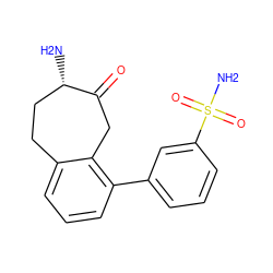 N[C@H]1CCc2cccc(-c3cccc(S(N)(=O)=O)c3)c2CC1=O ZINC000473084597