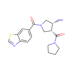 N[C@H]1CN(C(=O)c2ccc3ncsc3c2)C[C@H]1C(=O)N1CCCC1 ZINC000028954929