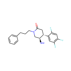 N[C@H]1CN(CCCc2ccccc2)C(=O)C[C@@H]1c1cc(F)c(F)cc1F ZINC000014958784