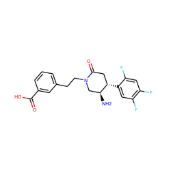 N[C@H]1CN(CCc2cccc(C(=O)O)c2)C(=O)C[C@@H]1c1cc(F)c(F)cc1F ZINC000014958814