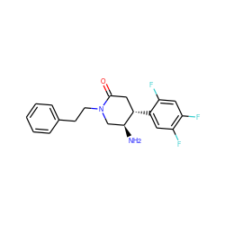 N[C@H]1CN(CCc2ccccc2)C(=O)C[C@@H]1c1cc(F)c(F)cc1F ZINC000014958781