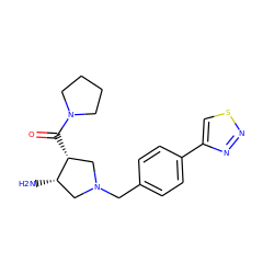 N[C@H]1CN(Cc2ccc(-c3csnn3)cc2)C[C@H]1C(=O)N1CCCC1 ZINC000028955073