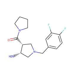 N[C@H]1CN(Cc2ccc(F)c(F)c2)C[C@H]1C(=O)N1CCCC1 ZINC000028955052