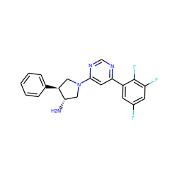 N[C@H]1CN(c2cc(-c3cc(F)cc(F)c3F)ncn2)C[C@@H]1c1ccccc1 ZINC000066080452