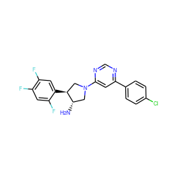 N[C@H]1CN(c2cc(-c3ccc(Cl)cc3)ncn2)C[C@@H]1c1cc(F)c(F)cc1F ZINC000028823837