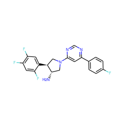 N[C@H]1CN(c2cc(-c3ccc(F)cc3)ncn2)C[C@@H]1c1cc(F)c(F)cc1F ZINC000028823840