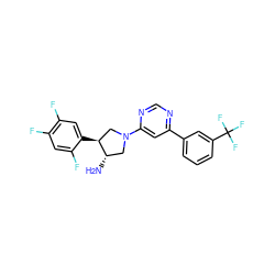 N[C@H]1CN(c2cc(-c3cccc(C(F)(F)F)c3)ncn2)C[C@@H]1c1cc(F)c(F)cc1F ZINC000028823842