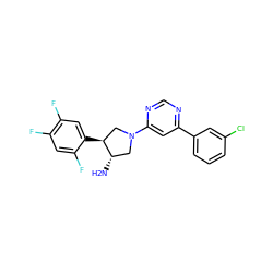 N[C@H]1CN(c2cc(-c3cccc(Cl)c3)ncn2)C[C@@H]1c1cc(F)c(F)cc1F ZINC000028823832