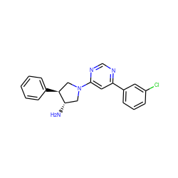 N[C@H]1CN(c2cc(-c3cccc(Cl)c3)ncn2)C[C@@H]1c1ccccc1 ZINC000028823817