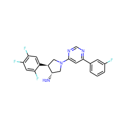 N[C@H]1CN(c2cc(-c3cccc(F)c3)ncn2)C[C@@H]1c1cc(F)c(F)cc1F ZINC000028823835