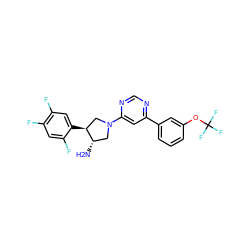 N[C@H]1CN(c2cc(-c3cccc(OC(F)(F)F)c3)ncn2)C[C@@H]1c1cc(F)c(F)cc1F ZINC000028823843