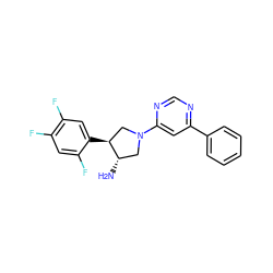 N[C@H]1CN(c2cc(-c3ccccc3)ncn2)C[C@@H]1c1cc(F)c(F)cc1F ZINC000014958732